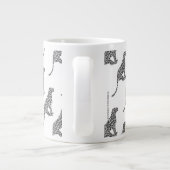 Leopard Gray en Light Grey Silhouette Grote Koffiekop (Achterkant)