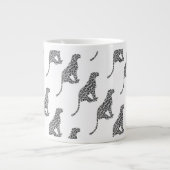 Leopard Gray en Light Grey Silhouette Grote Koffiekop (Voorkant)