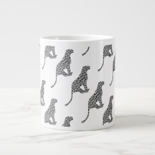 Leopard Gray en Light Grey Silhouette Grote Koffiekop