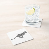 Leopard Gray en Light Grey Silhouette Kartonnen Onderzetters (Insitu)