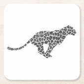 Leopard Gray en Light Grey Silhouette Kartonnen Onderzetters (Voorkant)