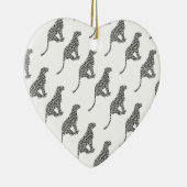 Leopard Gray en Light Grey Silhouette Keramisch Ornament (Rechts)