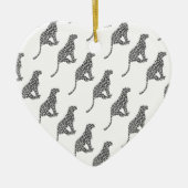 Leopard Gray en Light Grey Silhouette Keramisch Ornament (Voorkant)