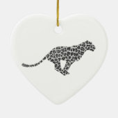Leopard Gray en Light Grey Silhouette Keramisch Ornament (Achterkant)
