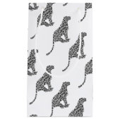 Leopard Gray en Light Grey Silhouette Klein Cadeauzakje (Voorkant)