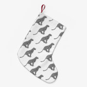 Leopard Gray en Light Grey Silhouette Kleine Kerstsok (Voorkant (Hangend))