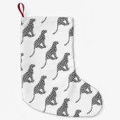 Leopard Gray en Light Grey Silhouette Kleine Kerstsok (Voorkant)