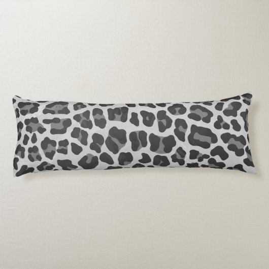 Leopard Gray en Light Grey Silhouette Lichaamskussen (Achterkant)