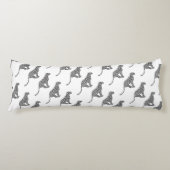 Leopard Gray en Light Grey Silhouette Lichaamskussen (Voorkant)