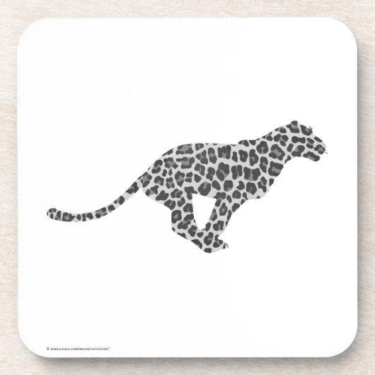 Leopard Gray en Light Grey Silhouette Onderzetter (Voorkant)