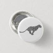 Leopard Gray en Light Grey Silhouette Ronde Button 3,2 Cm (Voorkant /achterkant)