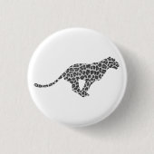 Leopard Gray en Light Grey Silhouette Ronde Button 3,2 Cm (Voorkant)