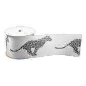 Leopard Gray en Light Grey Silhouette Satijnen Lint (Spoel)