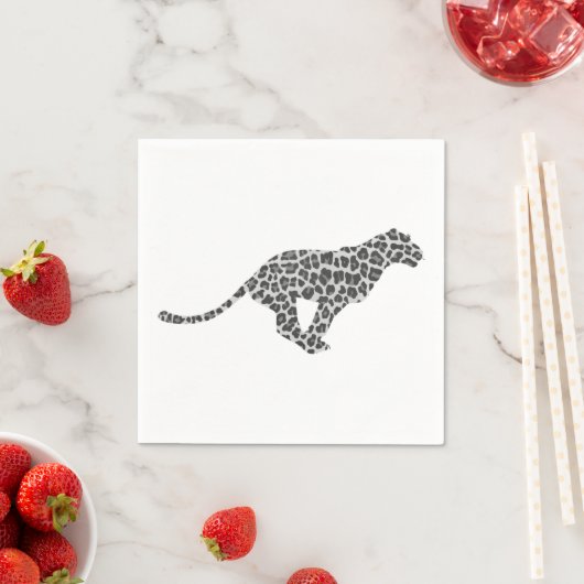 Leopard Gray en Light Grey Silhouette Servetten (Insitu)