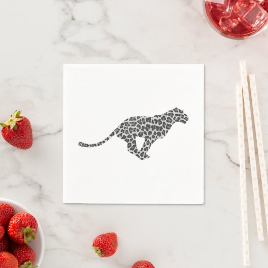 Leopard Gray en Light Grey Silhouette Servetten (Insitu)