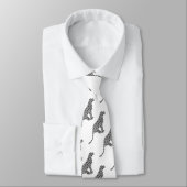 Leopard Gray en Light Grey Silhouette Stropdas (Gebonden)