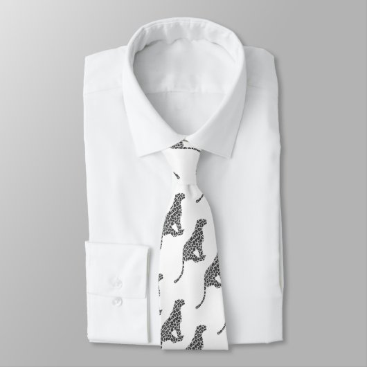 Leopard Gray en Light Grey Silhouette Stropdas (Gebonden)