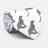 Leopard Gray en Light Grey Silhouette Stropdas (Opgerold)