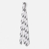 Leopard Gray en Light Grey Silhouette Stropdas (Achterkant)