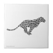 Leopard Gray en Light Grey Silhouette Tegeltje (Voorkant)