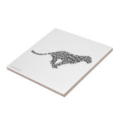 Leopard Gray en Light Grey Silhouette Tegeltje (Zijkant)