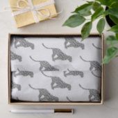 Leopard Gray en Light Grey Silhouette Tissuepapier (Geschenk)