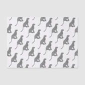 Leopard Gray en Light Grey Silhouette Tissuepapier (Voorkant)