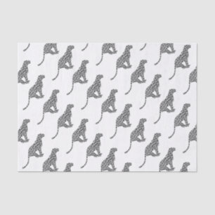 Leopard Gray en Light Grey Silhouette Tissuepapier