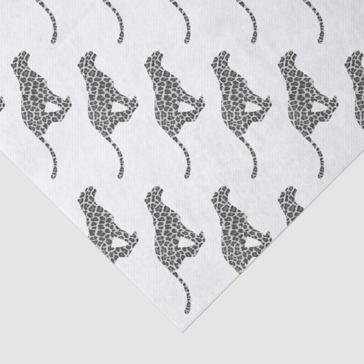 Leopard Gray en Light Grey Silhouette Tissuepapier (Detail)