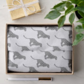 Leopard Gray en Light Grey Silhouette Tissuepapier (Geschenk)