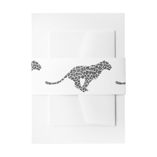 Leopard Gray en Light Grey Silhouette Uitnodigingen Wikkel (Voorkant Voorbeeld)