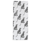 Leopard Gray en Light Grey Silhouette Wijn Cadeautas (Voorkant)