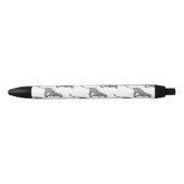 Leopard Gray en Light Grey Silhouette Zwarte Inkt Pen (Voorkant)