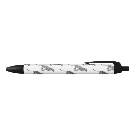 Leopard Gray en Light Grey Silhouette Zwarte Inkt Pen (Bovenkant)