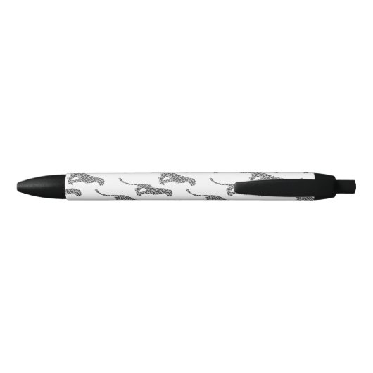 Leopard Gray en Light Grey Silhouette Zwarte Inkt Pen (Achterkant)