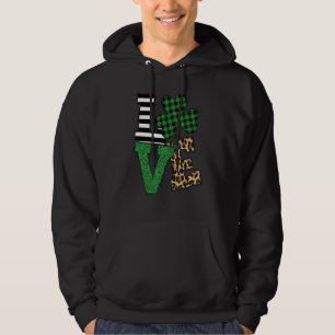 Leopard & Green Buffalo Play Love St Patrick's Da Hoodie