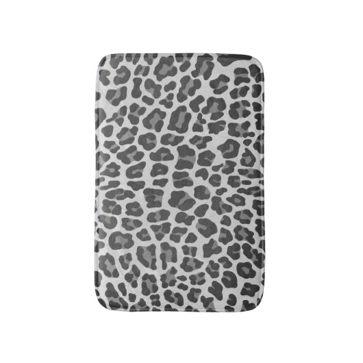 Leopard Grey en Light Grey Print Badmat (Voorkant Verticaal)
