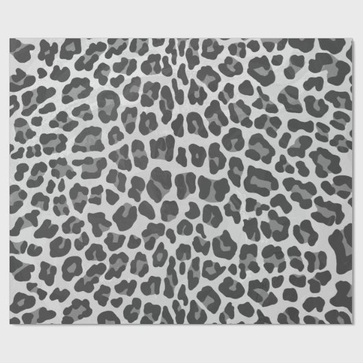 Leopard Grey en Light Grey Print Cadeaupapier (Vlak)