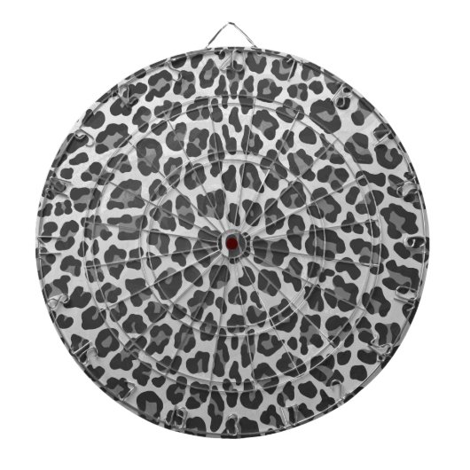 Leopard Grey en Light Grey Print Dartbord (Voorkant)