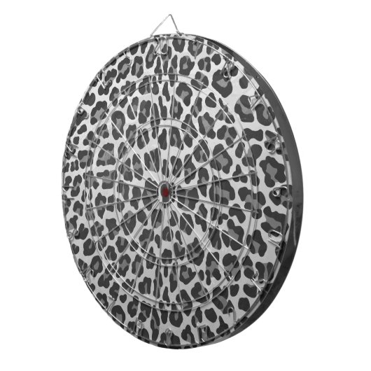 Leopard Grey en Light Grey Print Dartbord (Voorkant Rechts)