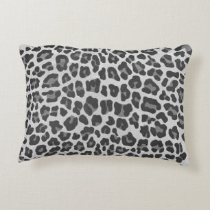 Leopard Grey en Light Grey Print Decoratief Kussen