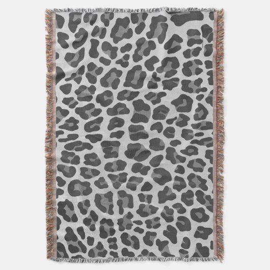 Leopard Grey en Light Grey Print Deken (Voorkant Verticaal)