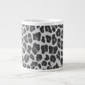 Leopard Grey en Light Grey Print Grote Koffiekop (Voorkant)