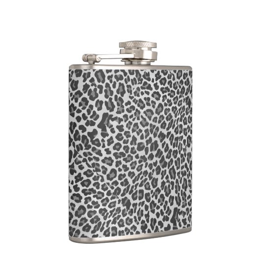 Leopard Grey en Light Grey Print Heupfles (Rechts)