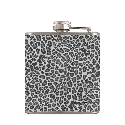 Leopard Grey en Light Grey Print Heupfles (Achterkant)