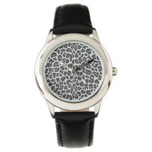 Leopard Grey en Light Grey Print Horloge