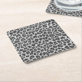 Leopard Grey en Light Grey Print Kartonnen Onderzetters (Schuin)