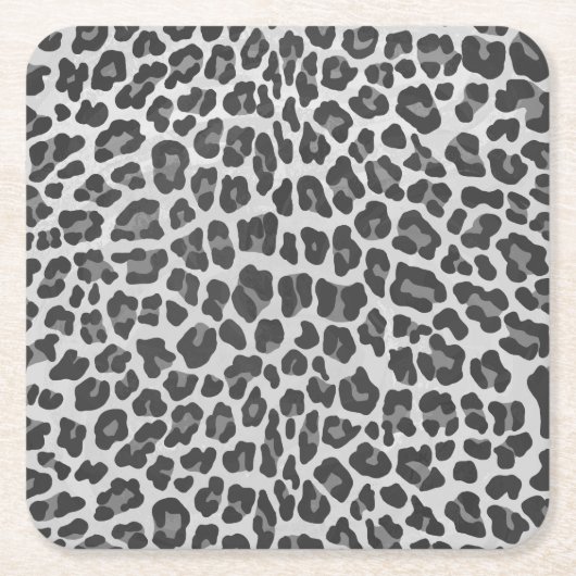 Leopard Grey en Light Grey Print Kartonnen Onderzetters (Voorkant)