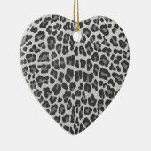 Leopard Grey en Light Grey Print Keramisch Ornament (Rechts)