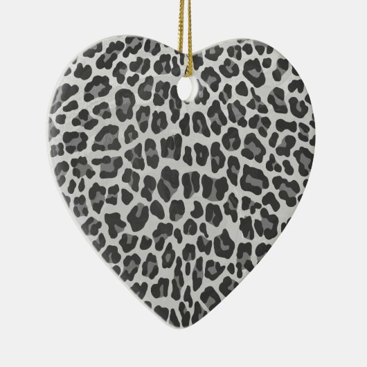 Leopard Grey en Light Grey Print Keramisch Ornament (Rechts)